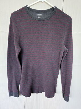 Sonoma Life Style Mens Small Maroon And Gray Longsleeve